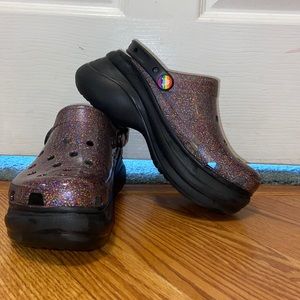 Crocs Rainbow Glitter Platform Baes Women’s 7